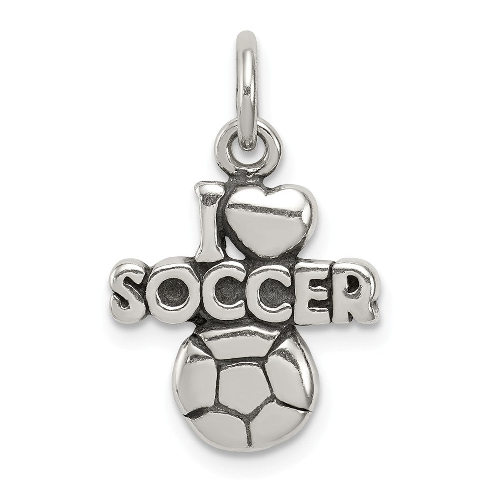 Million Charms 925 Sterling Silver Antique I (Heart) Sports Soccer Charm
