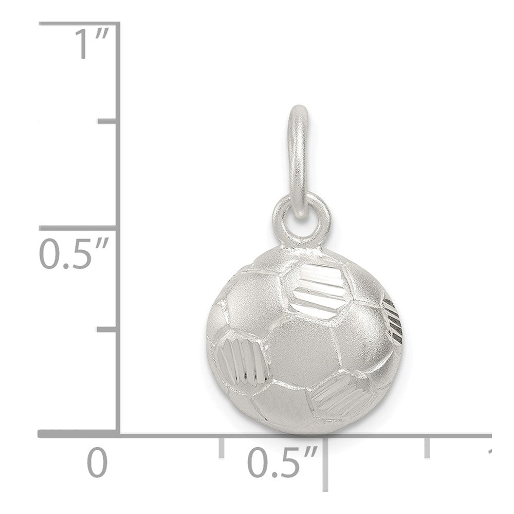 Million Charms 925 Sterling Silver Diamond Cut Sports Soccer Ball Charm
