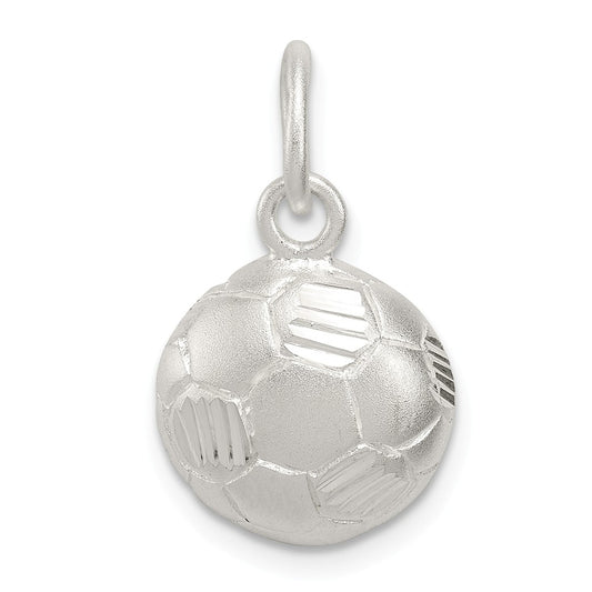 Million Charms 925 Sterling Silver Diamond Cut Sports Soccer Ball Charm