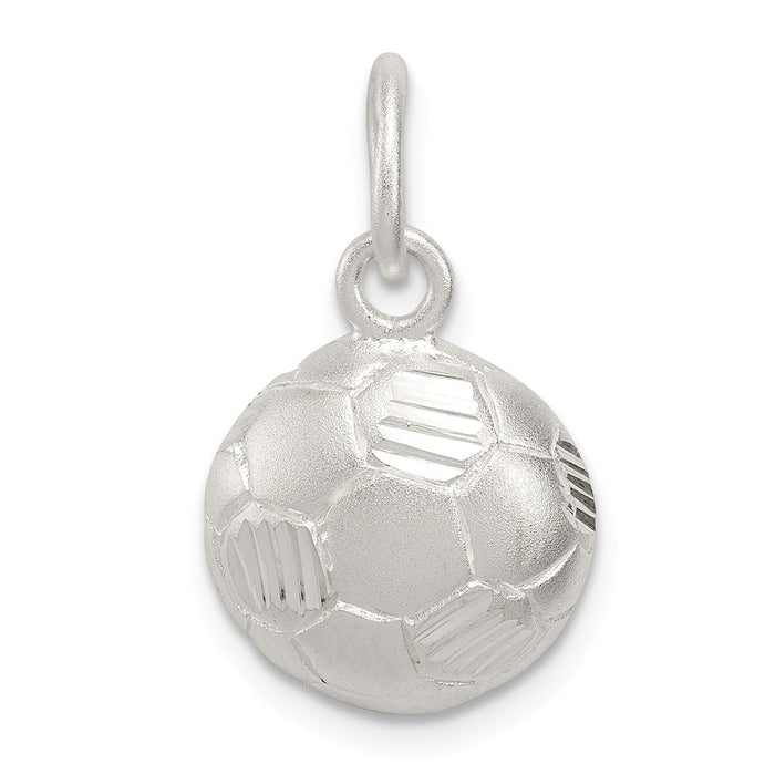 Million Charms 925 Sterling Silver Diamond Cut Sports Soccer Ball Charm