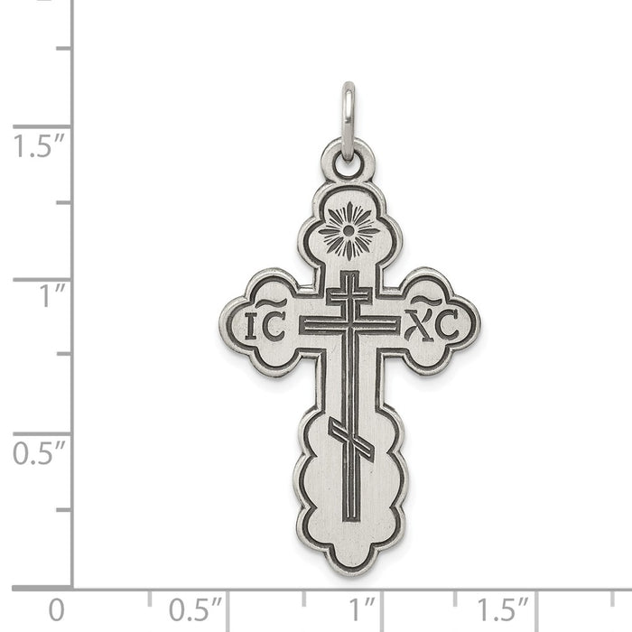 Million Charms 925 Sterling Silver Eastern Orthodox Relgious Cross Pendant