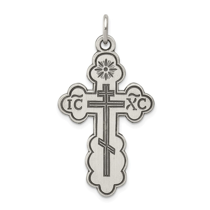 Million Charms 925 Sterling Silver Eastern Orthodox Relgious Cross Pendant