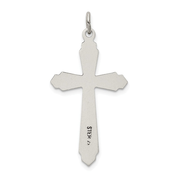 Million Charms 925 Sterling Silver Satin Relgious Cross Pendant