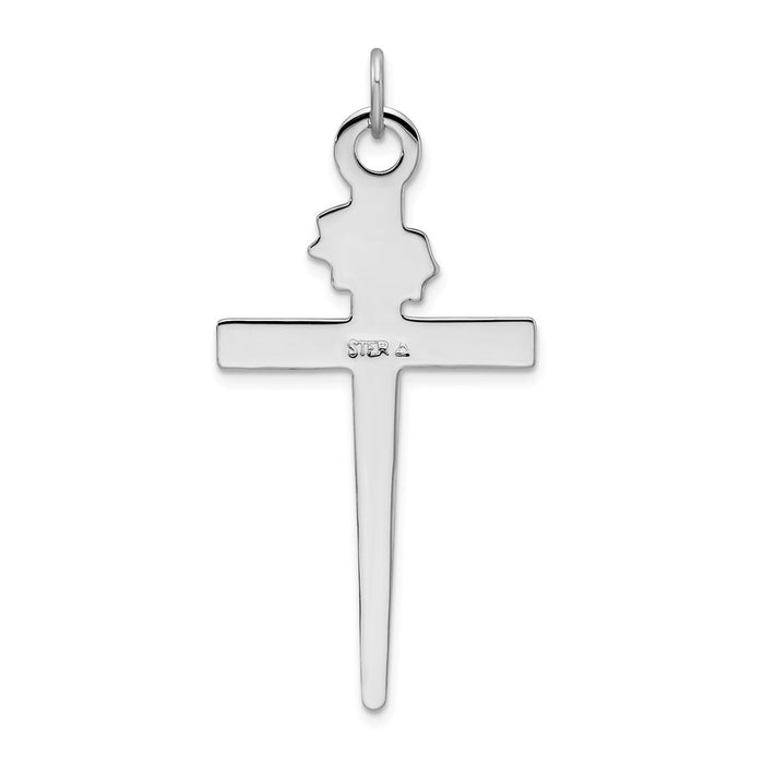 Million Charms 925 Sterling Silver Rhodium-Plated & 18K Gold-Plated Relgious Cross Pendant