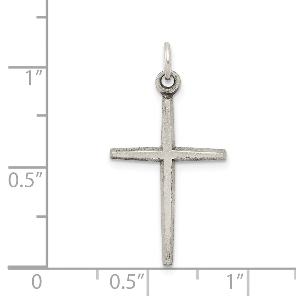 Million Charms 925 Sterling Silver Antiqued Passion Relgious Cross Charm