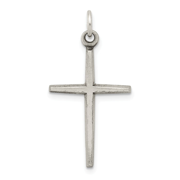 Million Charms 925 Sterling Silver Antiqued Passion Relgious Cross Charm