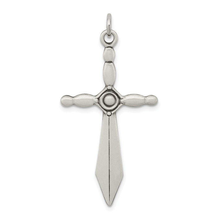 Million Charms 925 Sterling Silver Sword Relgious Cross Pendant