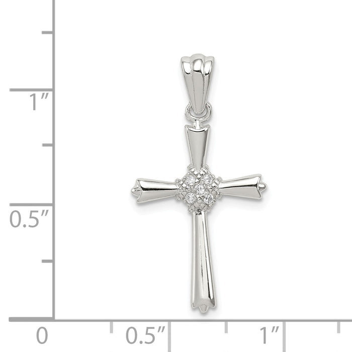 Million Charms 925 Sterling Silver (Cubic Zirconia) CZ Celtic Relgious Cross Pendant