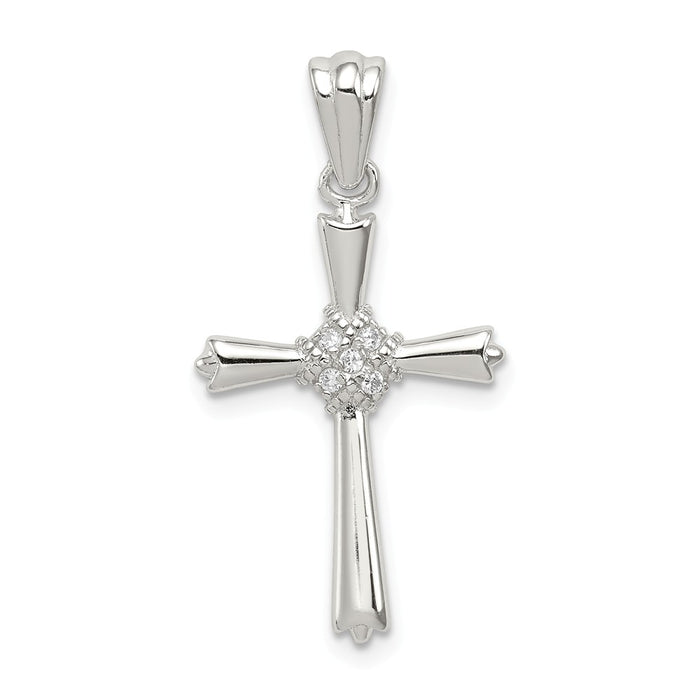 Million Charms 925 Sterling Silver (Cubic Zirconia) CZ Celtic Relgious Cross Pendant