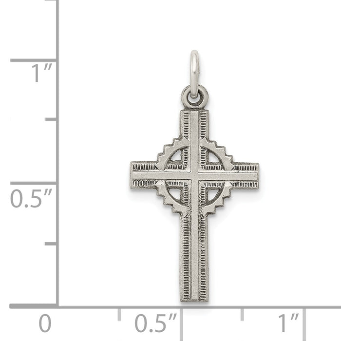 Million Charms 925 Sterling Silver Antiqued Celtic Relgious Cross Pendant