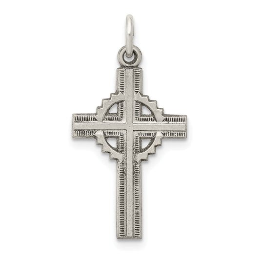 Million Charms 925 Sterling Silver Antiqued Celtic Relgious Cross Pendant
