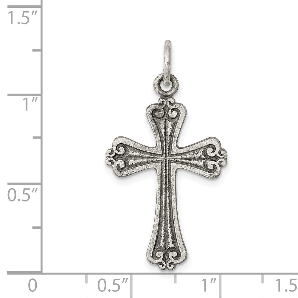 Million Charms 925 Sterling Silver Antiqued Relgious Cross Pendant