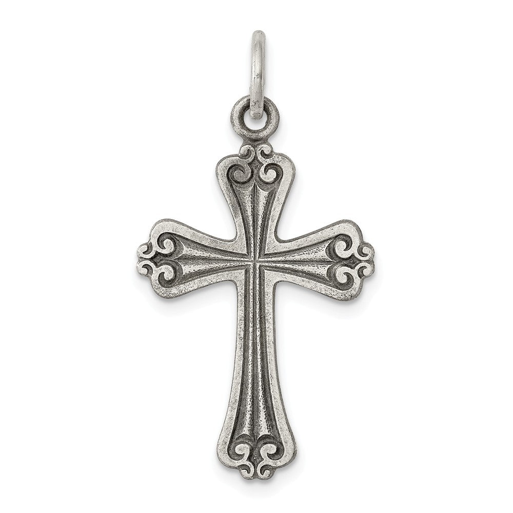 Million Charms 925 Sterling Silver Antiqued Relgious Cross Pendant
