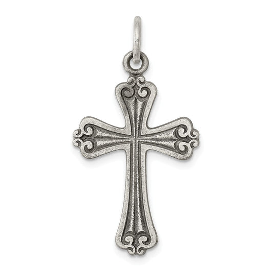 Million Charms 925 Sterling Silver Antiqued Relgious Cross Pendant