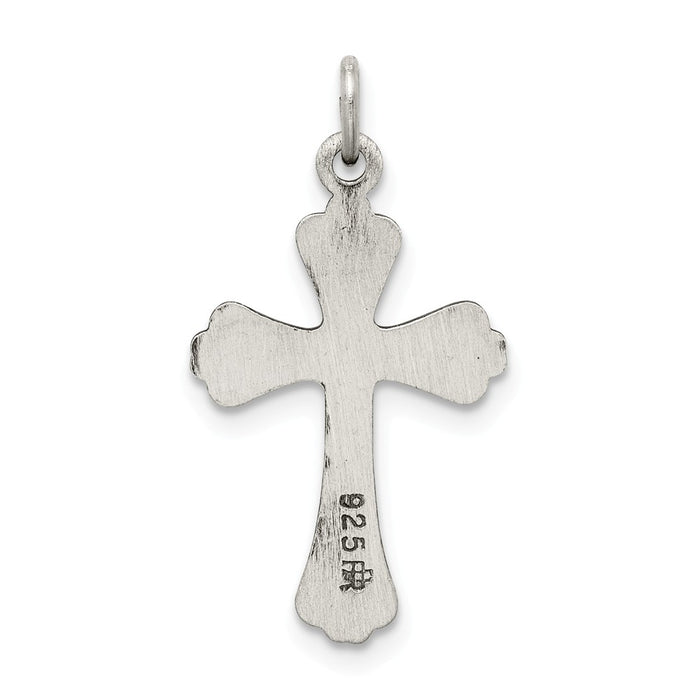 Million Charms 925 Sterling Silver Antiqued Relgious Cross Charm