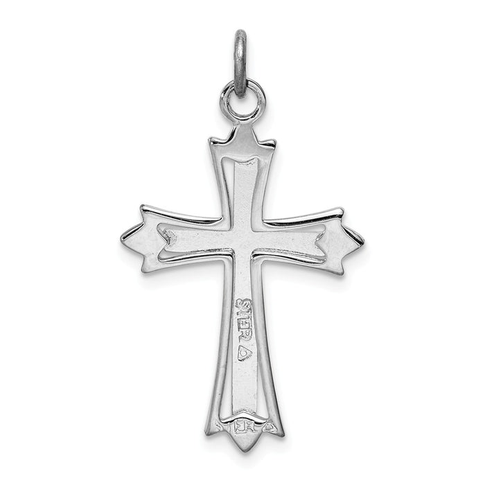 Million Charms 925 Sterling Silver Rhodium-Plated & Gold-Plated Relgious Cross Pendant