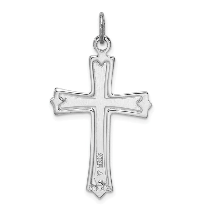 Million Charms 925 Sterling Silver Rhodium-Plated & Gold-Plated Relgious Cross Pendant