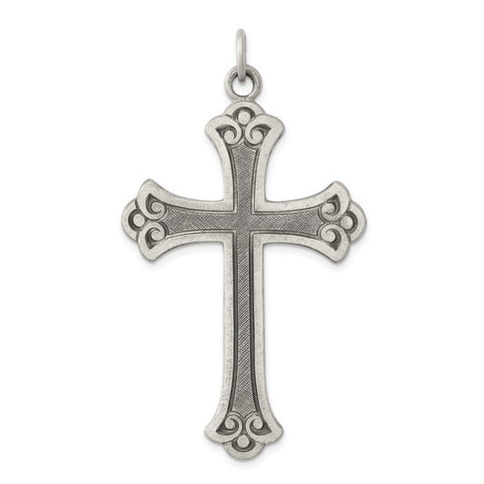 Million Charms 925 Sterling Silver Antiqued Relgious Cross Pendant