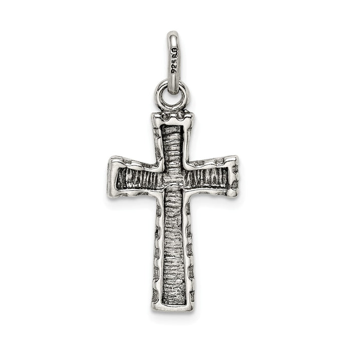 Million Charms 925 Sterling Silver Antiqued Relgious Cross Pendant