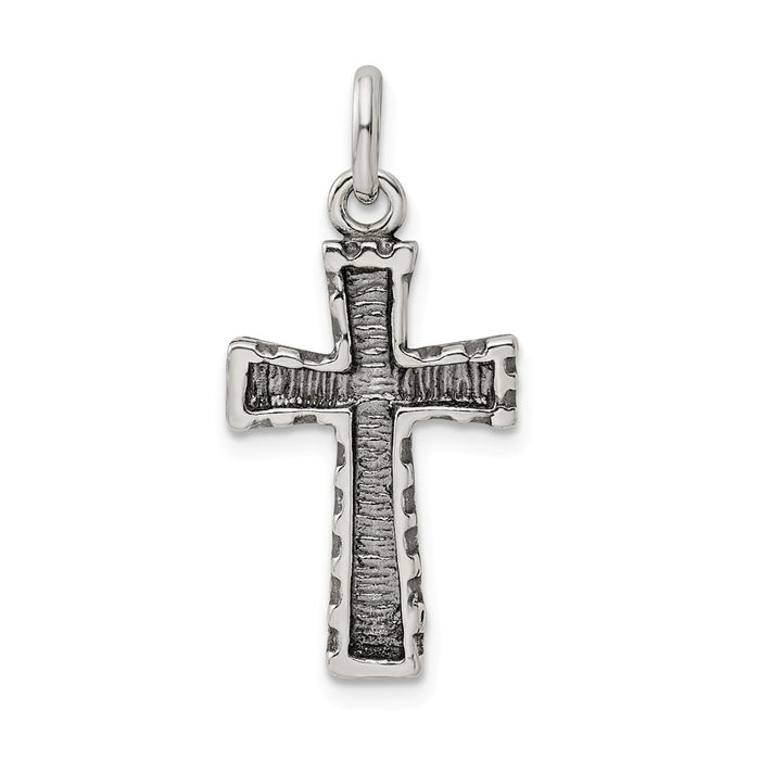 Million Charms 925 Sterling Silver Antiqued Relgious Cross Pendant