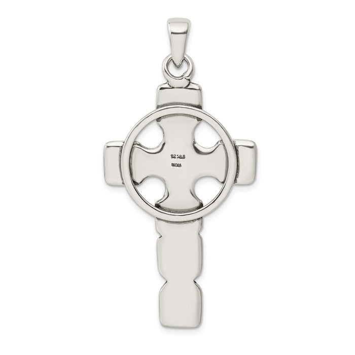 Million Charms 925 Sterling Silver Antiqued Celtic Relgious Cross Pendant