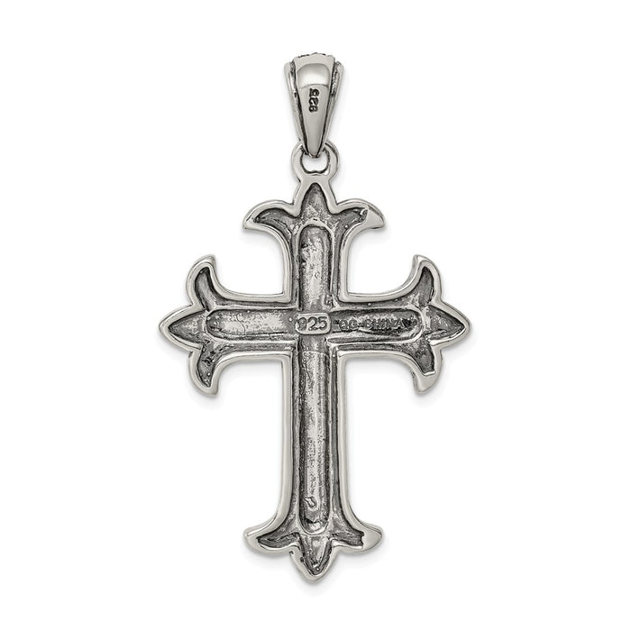 Million Charms 925 Sterling Silver Marcasite Relgious Cross Pendant