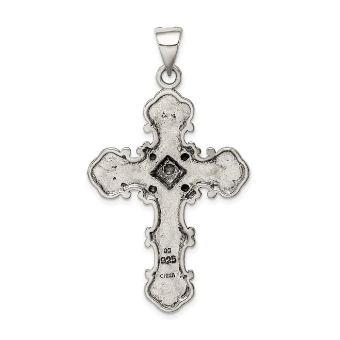 Million Charms 925 Sterling Silver Marcasite Relgious Cross Pendant