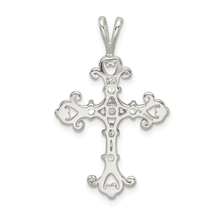 Million Charms 925 Sterling Silver (Cubic Zirconia) CZ Relgious Cross Pendant