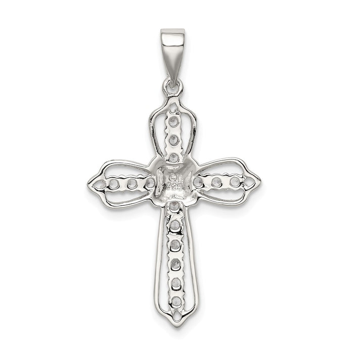 Million Charms 925 Sterling Silver (Cubic Zirconia) CZ Relgious Cross Pendant