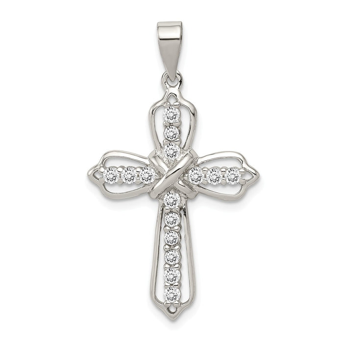 Million Charms 925 Sterling Silver (Cubic Zirconia) CZ Relgious Cross Pendant