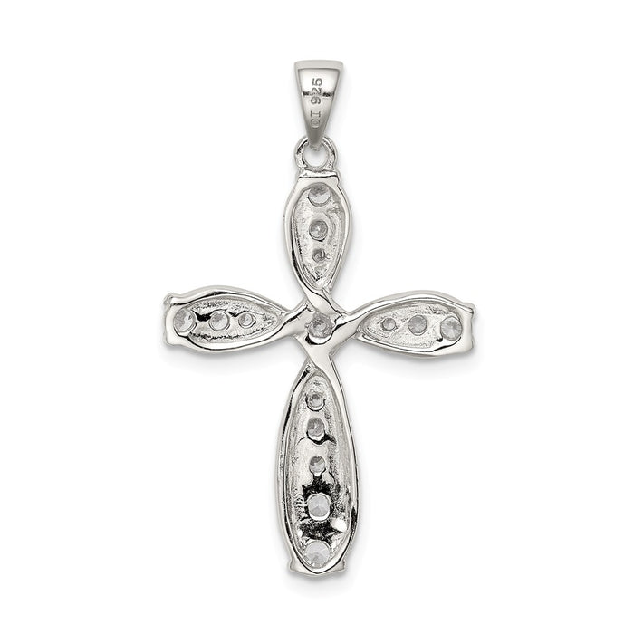 Million Charms 925 Sterling Silver (Cubic Zirconia) CZ Relgious Cross Pendant