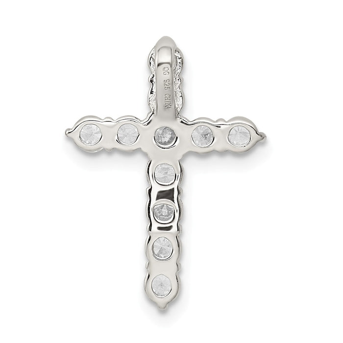 Million Charms 925 Sterling Silver (Cubic Zirconia) CZ Relgious Cross Pendant