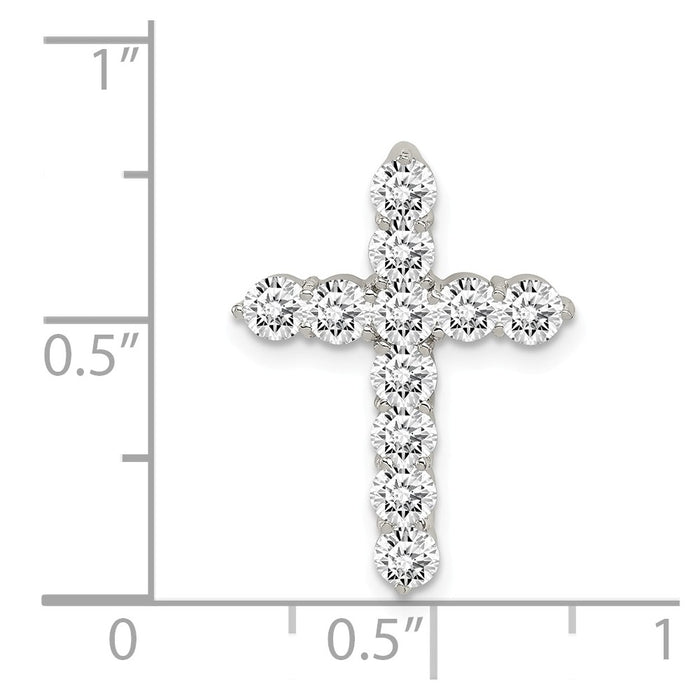 Million Charms 925 Sterling Silver (Cubic Zirconia) CZ Relgious Cross Pendant