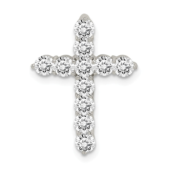 Million Charms 925 Sterling Silver (Cubic Zirconia) CZ Relgious Cross Pendant