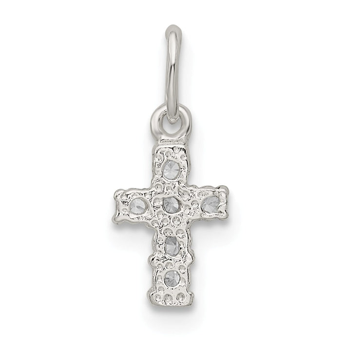 Million Charms 925 Sterling Silver (Cubic Zirconia) CZ Relgious Cross Charm