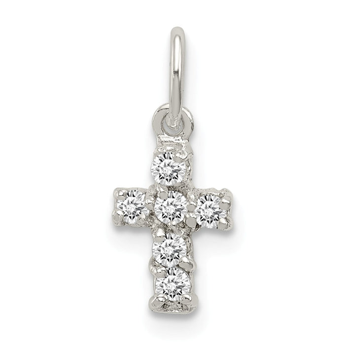 Million Charms 925 Sterling Silver (Cubic Zirconia) CZ Relgious Cross Charm