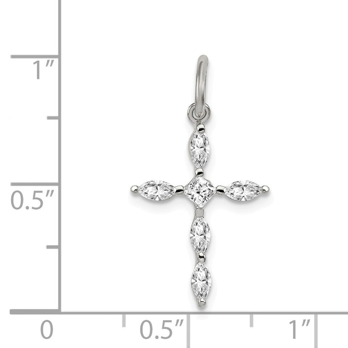 Million Charms 925 Sterling Silver (Cubic Zirconia) CZ Relgious Cross Charm