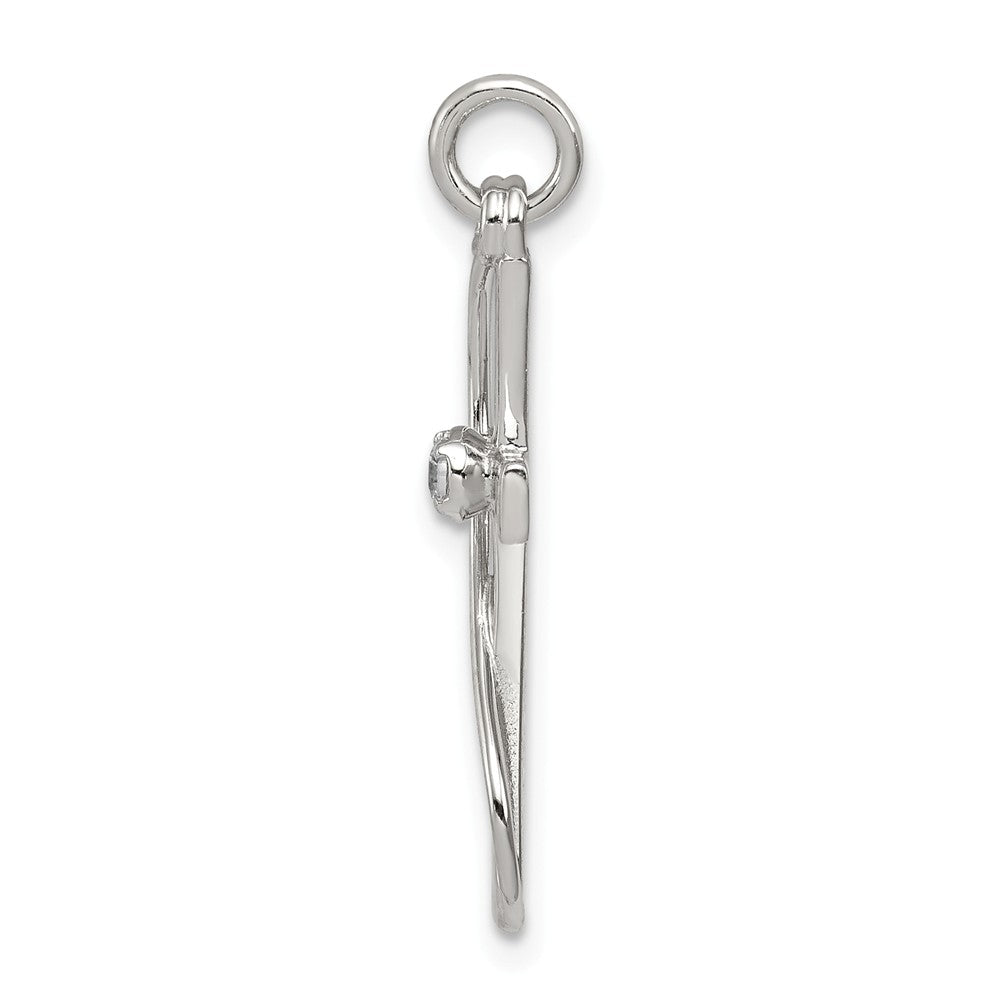 Million Charms 925 Sterling Silver (Cubic Zirconia) CZ Relgious Cross Pendant