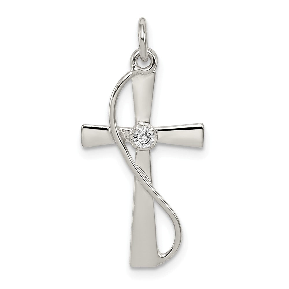 Million Charms 925 Sterling Silver (Cubic Zirconia) CZ Relgious Cross Pendant