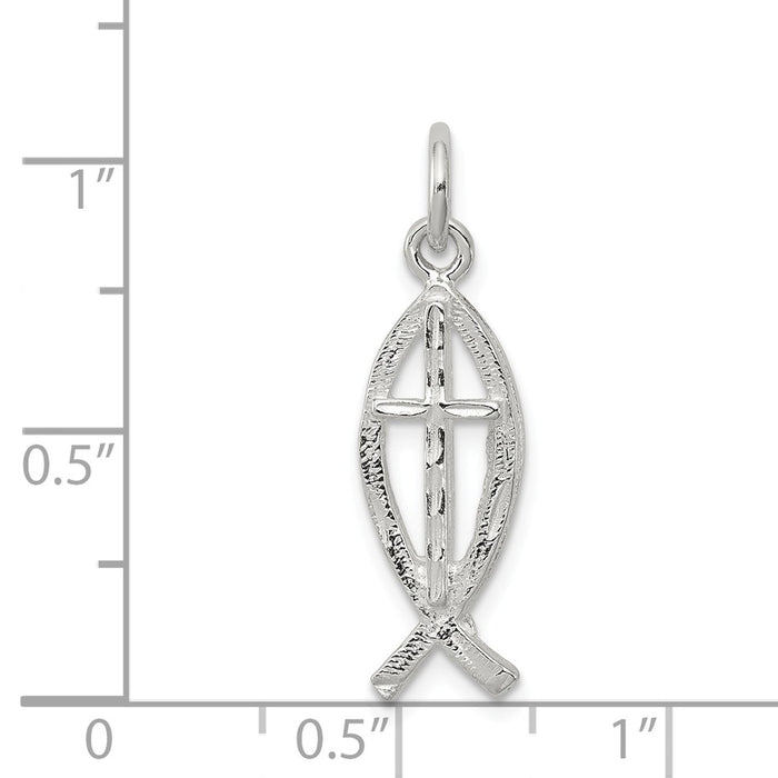 Million Charms 925 Sterling Silver Ichthus (Fish) Charm