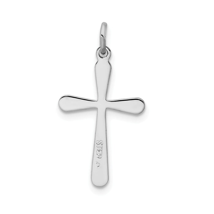 Million Charms 925 Sterling Silver Rhodium-Plated Relgious Cross Charm