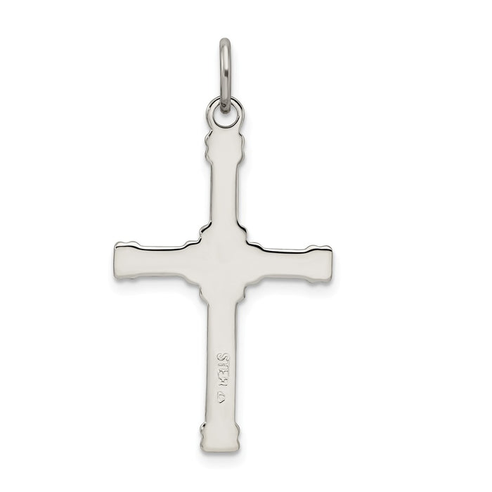 Million Charms 925 Sterling Silver Antiqued & 18K Gold Themed - Plated Relgious Cross Pendant