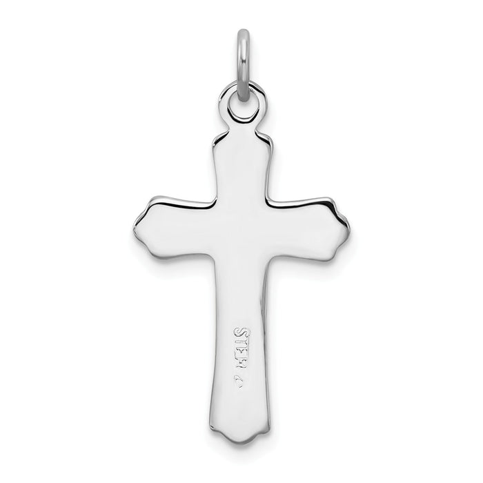 Million Charms 925 Sterling Silver Rhodium-Plated & 18K Gold-Plated Relgious Cross Charm