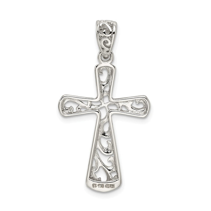 Million Charms 925 Sterling Silver Polished Relgious Cross Pendant