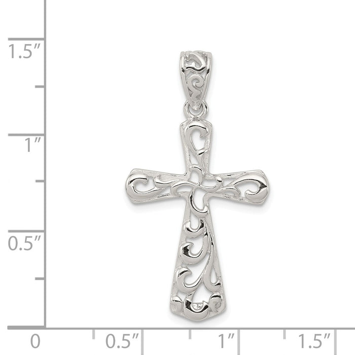 Million Charms 925 Sterling Silver Polished Relgious Cross Pendant