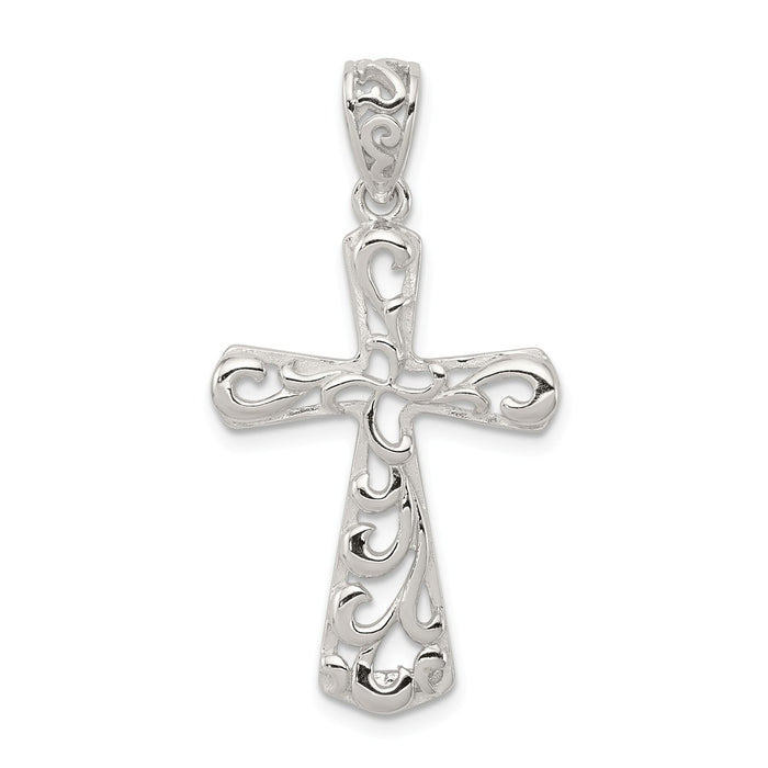 Million Charms 925 Sterling Silver Polished Relgious Cross Pendant