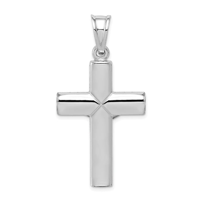 Million Charms 925 Sterling Silver Rhodium-Plated Hollow Latin Relgious Crucifix Pendant