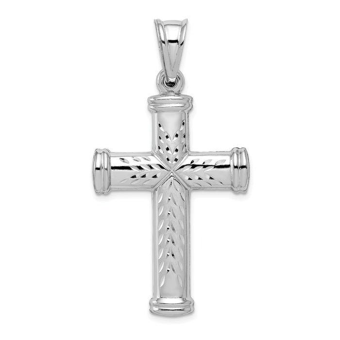 Million Charms 925 Sterling Silver Rhodium-Plated Latin Relgious Crucifix Pendant