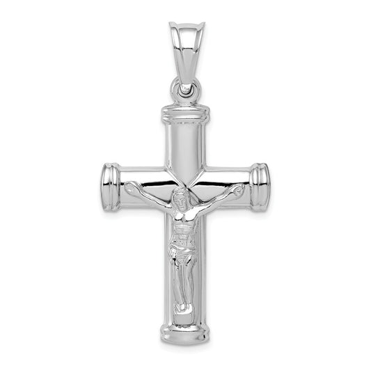 Million Charms 925 Sterling Silver Rhodium-Plated Latin Relgious Crucifix Pendant
