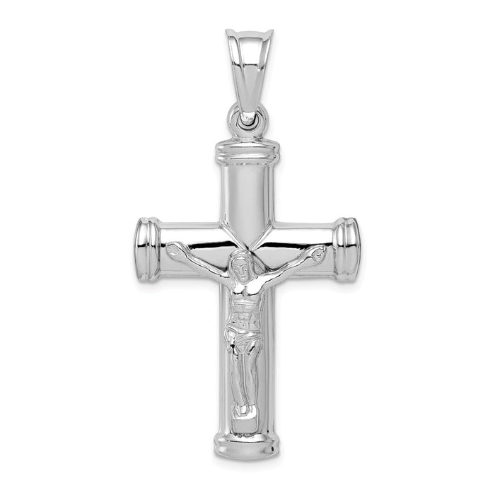 Million Charms 925 Sterling Silver Rhodium-Plated Latin Relgious Crucifix Pendant